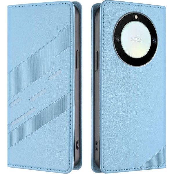 Custodia Per Honor X9A/Honor Magic 5 Lite, Custodia A Portafoglio In Finto Cuoio Con Slot Per Carte E Funzione Stand Hellblau-image