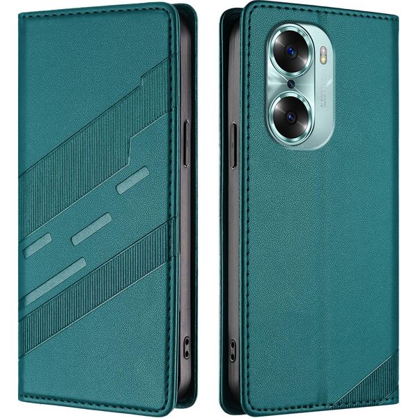 Custodia Per Honor 60, Custodia A Portafoglio In Finto Cuoio Con Slot Per Carte E Funzione Stand GrüN-image