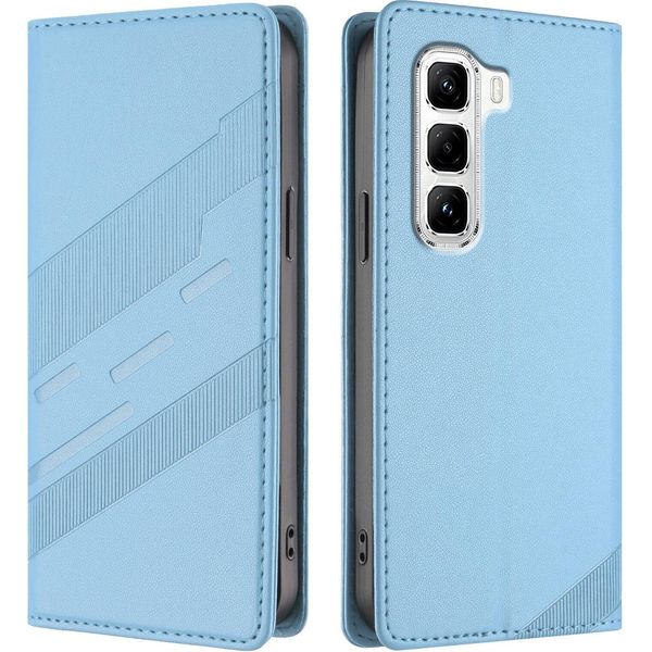 Custodia Per Infinix Hot 50 Pro 4G, Custodia A Portafoglio In Finto Cuoio Con Slot Per Schede E Funzione Stand Hellblau-image