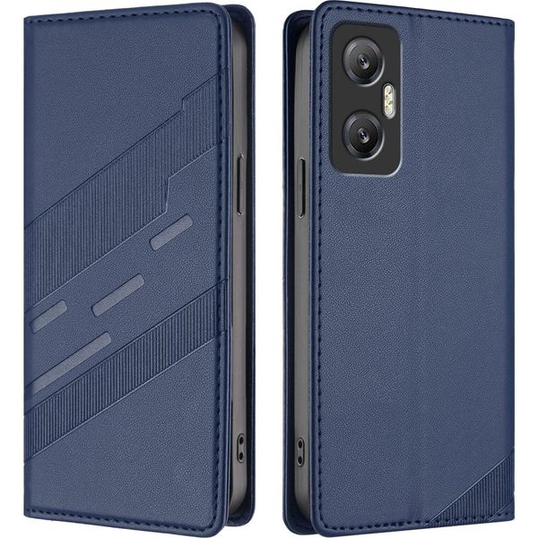 Custodia Per Infinix Hot 20 5G, Custodia A Portafoglio In Finto Cuoio Con Slot Per Carte E Funzione Stand Blau-image
