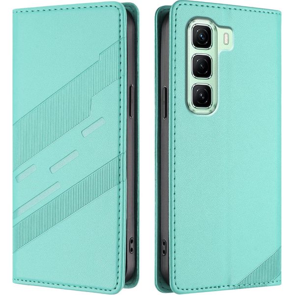 Custodia Per Infinix Hot 50 5G, Custodia A Portafoglio In Finto Cuoio Con Slot Per Carte Di Credito E Funzione Stand TüRkis-image