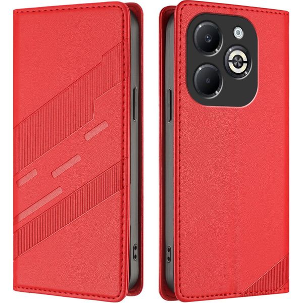 Custodia Per Infinix Smart 8 Plus, Custodia A Portafoglio In Finto Cuoio Con Slot Per Schede E Funzione Stand Rot-image