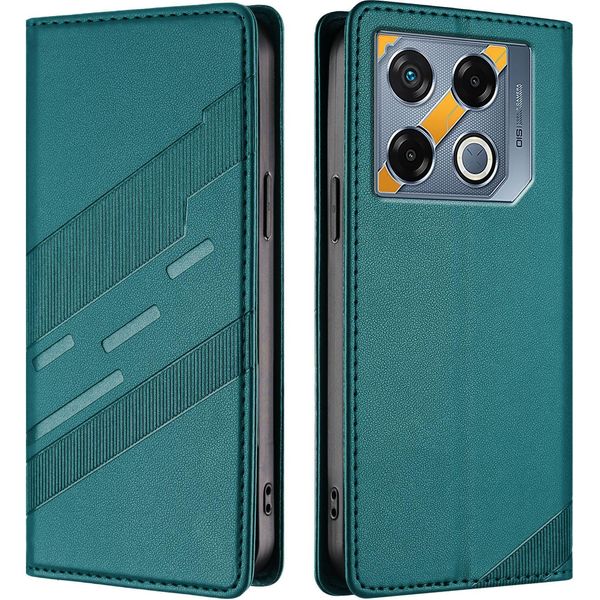 Custodia Per Infinix Gt 20 Pro, Custodia A Portafoglio In Finto Cuoio Con Slot Per Carte E Funzione Stand GrüN-image