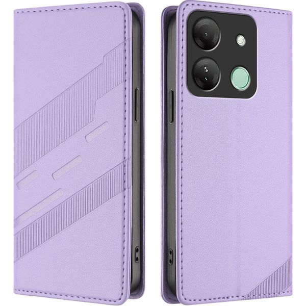 Custodia Per Infinix Smart 7 Hd/Smart 7 Plus, Custodia A Portafoglio In Finto Cuoio Con Slot Per Carte E Funzione Stand Violett-image