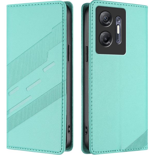 Custodia Per Infinix Hot 30 5G, Custodia A Portafoglio In Finto Cuoio Con Slot Per Carte Di Credito E Funzione Stand TüRkis-image