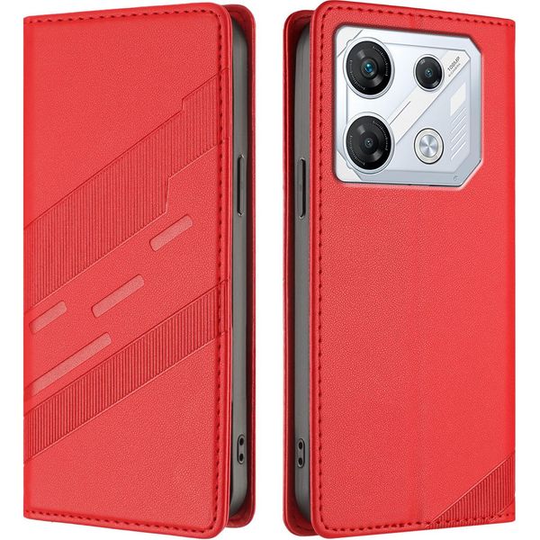Custodia Per Infinix Gt 10 Pro, Custodia A Portafoglio In Finto Cuoio Con Slot Per Schede E Funzione Stand Rot-image