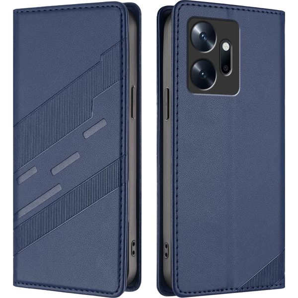 Custodia Per Infinix Zero 20, Custodia A Portafoglio In Finto Cuoio Con Slot Per Carte E Funzione Stand Blau-image