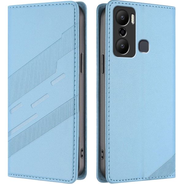 Custodia Per Infinix Hot 20 Play, Custodia A Portafoglio In Finto Cuoio Con Slot Per Carte E Funzione Stand Hellblau-image