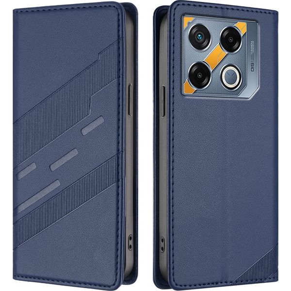 Custodia Per Infinix Gt 20 Pro, Custodia A Portafoglio In Finto Cuoio Con Slot Per Carte E Funzione Stand Blau-image