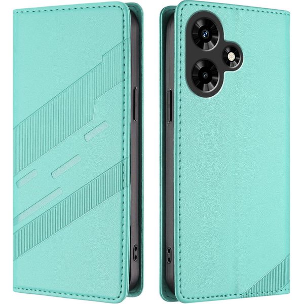 Custodia Per Infinix Hot 30I, Custodia A Portafoglio In Finto Cuoio Con Slot Per Carte Di Credito E Funzione Stand TüRkis-image