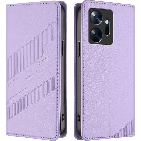 Custodia Per Infinix Zero 20, Custodia A Portafoglio In Finto Cuoio Con Slot Per Carte E Funzione Stand Violett-image
