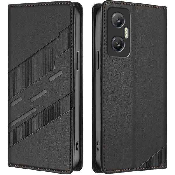Custodia Per Infinix Hot 20 5G, Custodia A Portafoglio In Finto Cuoio Con Slot Per Schede E Funzione Stand Schwarz-image