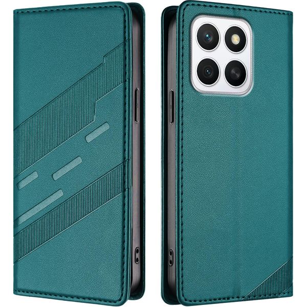 Custodia Per Honor X8C, Custodia A Portafoglio In Finto Cuoio Con Slot Per Carte E Funzione Stand GrüN-image