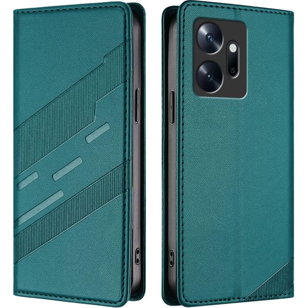 Custodia Per Infinix Zero 20, Custodia A Portafoglio In Finto Cuoio Con Slot Per Carte E Funzione Stand GrüN-image