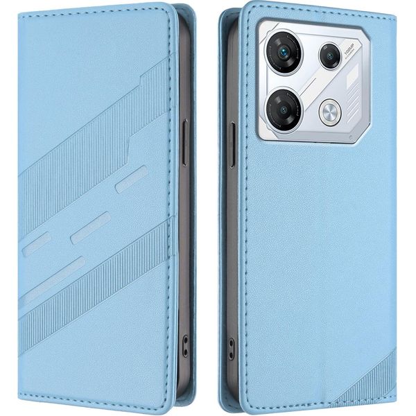 Custodia Per Infinix Gt 10 Pro, Custodia A Portafoglio In Finto Cuoio Con Slot Per Carte E Funzione Stand Hellblau-image
