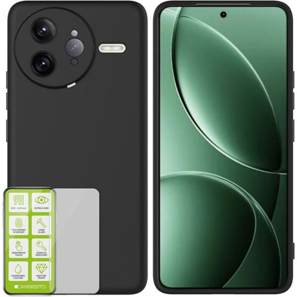 Per Xiaomi Poco F7 Ultra Custodia Protettiva In Silicone Tpu Per Cellulare Nero + Pellicola In Vetro Temperato H9-image