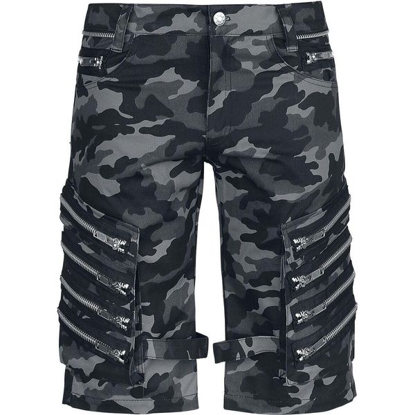 Heartless Short Herren Arvid Shorts Camo Schwarz Gothic 100% Baumwolle L-image