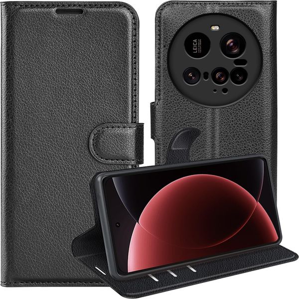 Per Xiaomi 15 Ultra Custodia A Libro In Pelle Finta Per Cellulare Cover Nera-image