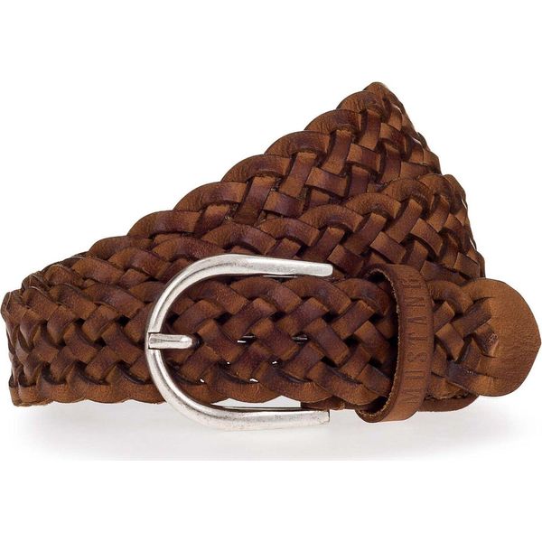 Mustang Pelle Cintura Braided Leather Belt W110 Baileys Marrone-image