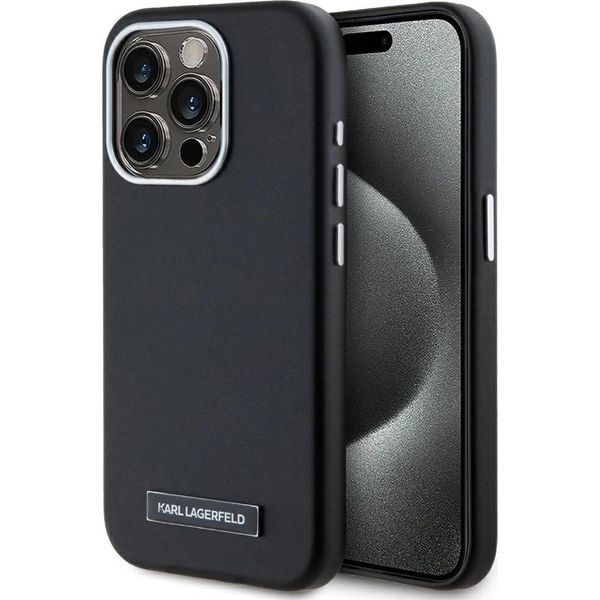 Custodia Karl Lagerfeld Fw Piastra Metallica Magsafe Do Iphone 15 Pro Czarny-image