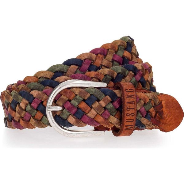 Mustang Pelle Cintura Braided Leather Belt W110 Varied Colorato-image