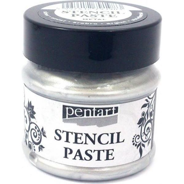 Pasta Per Stencil Metallizzata - Pasta Per Stencil - Pentart - Argento / Argento 50Ml-image