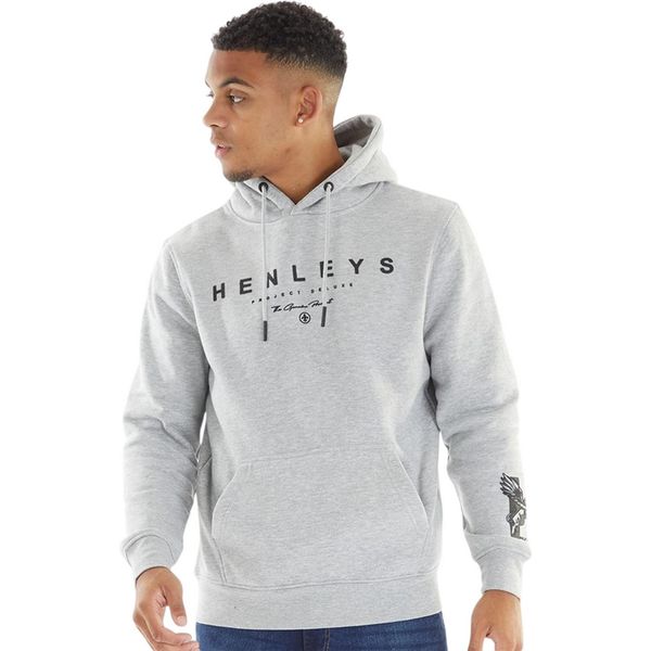 Henleys - Felpa Con Cappuccio "Henycore"" Da Uomo BG2036 (Xxl) (Grigio Screziato)"-image