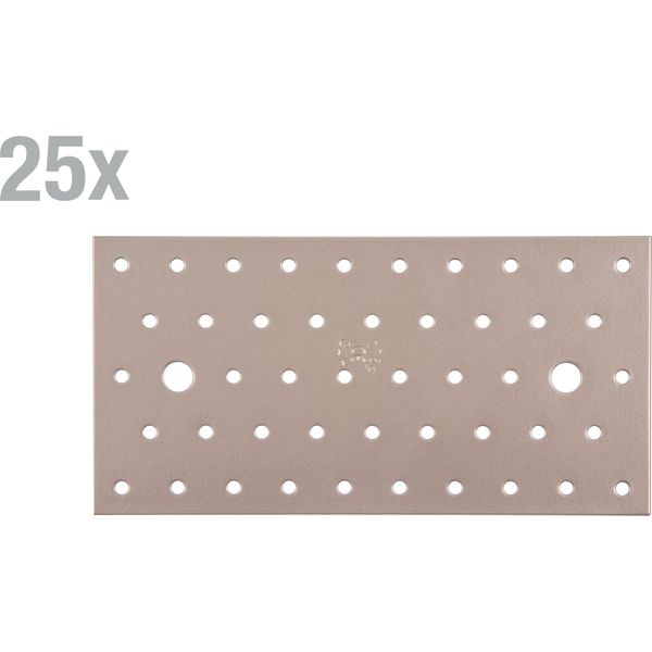 Alberts 821722 Lastra Perforata Duravis®, Beige Perlato Con Rivestimento Duplex Ral 1035, Dimensioni 200 X 100 X 2 Mm, Set Di 25 Pezzi-image