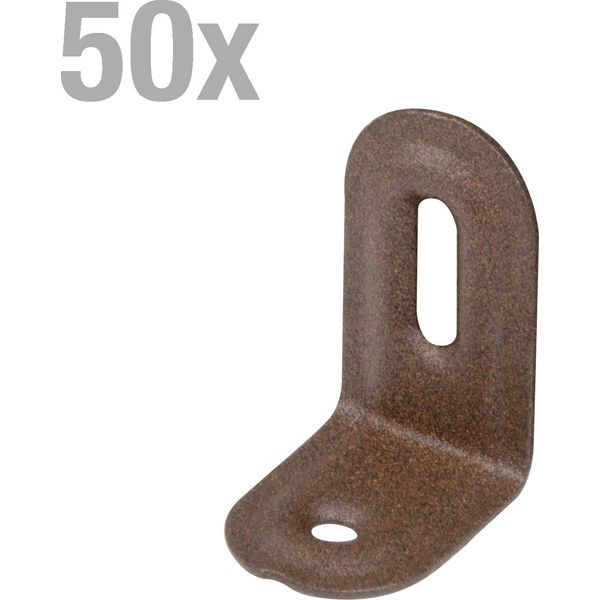 Alberts 822491 Staffa Di Regolazione Duravis®, Goffrata, Rivestimento Duplex Marrone Ruggine, Dimensioni 28 X 40 X 22 Mm, Set Da 50-image