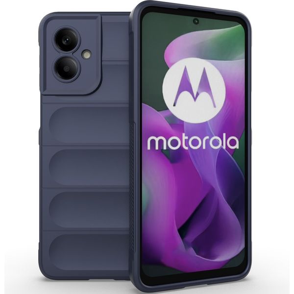 Custodia Per Motorola Moto G55 Custodia Protettiva In Silicone Tpu Morbido Antiurto Blu Scuro-image