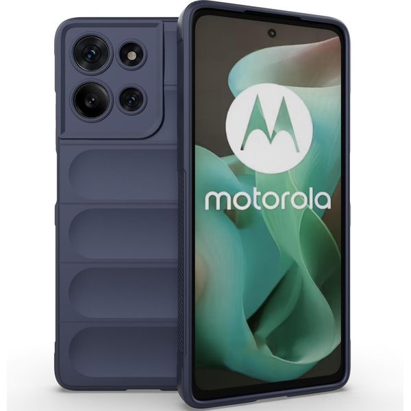 Custodia Per Motorola Moto G75 Custodia Protettiva In Silicone Tpu Morbido Antiurto Blu Scuro-image