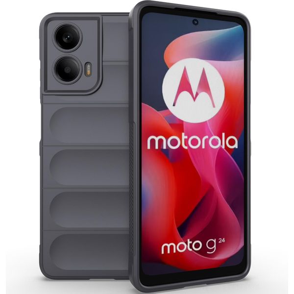 Custodia Per Motorola Moto G24 Custodia Protettiva In Silicone Tpu Morbido Antiurto Grigio Scuro-image