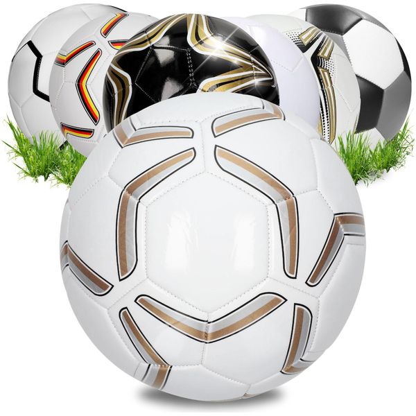 Calcio 'Strike - Pallone Da Regalare A Bambini E Adulti - Misura 5 Perfetta Per Segnare Gol - Pallone Sportivo Per Allenamenti Indoor E Outdoor - Pallone Da Calcio Perfetto Bianco/Oro-image