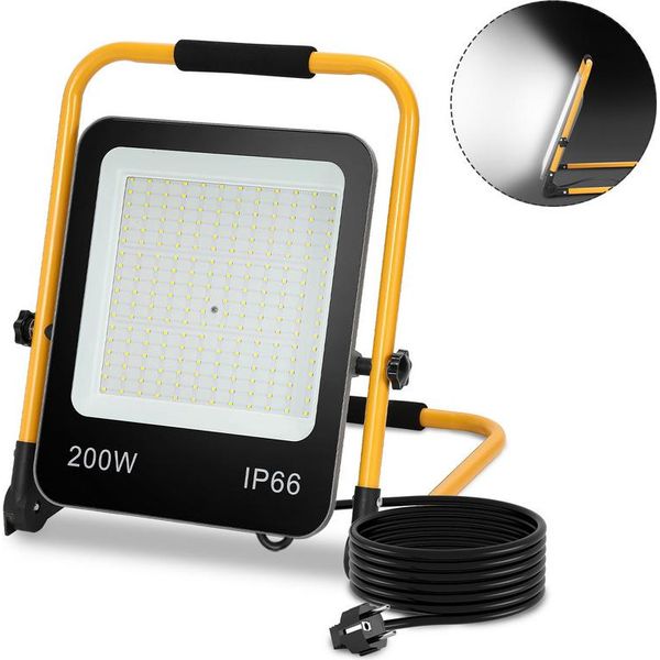Aopunly Led Faro Da Costruzione Luce Da Lavoro 200W 16000LM Bianco Freddo Led Proiettore Proiettore-image