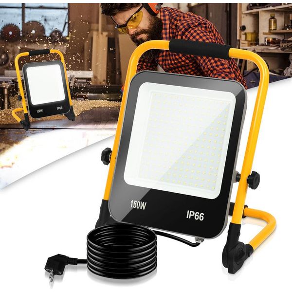 Tolletour Faro Da Cantiere A Led 150W Luce Da Lavoro Bianco Freddo Faro Da Cantiere Faro Da Cantiere Faro A Led Faro Da Cantiere-image