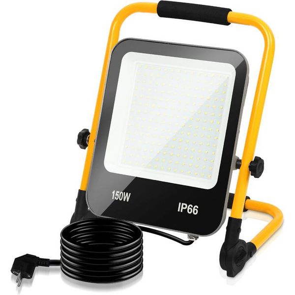 Aopunly Led Faro Da Costruzione 150W Luce Da Lavoro Bianco Freddo Faro Da Costruzione Faro A Led Faro Da Costruzione-image