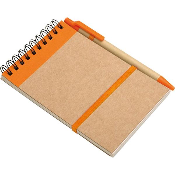 Midocean - Blocco Note E Penna "Sonora"", Materiale Riciclato, A6 MO128 (Taglia Unica) (Arancione/Beige)"-image