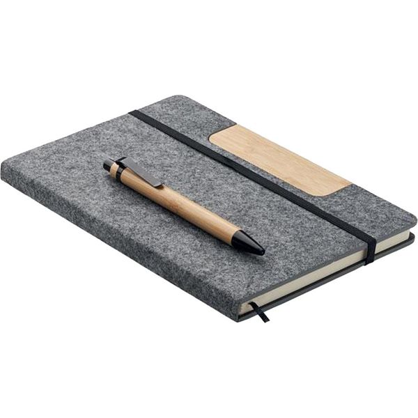 Midocean - Taccuino "Notemix"", Rpet (Polietilene Tereftalato Riciclato), A5 Set MO1353 (Taglia Unica) (Grigio Pietra)"-image