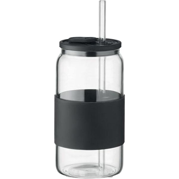 Midocean - Bicchiere "Borosip"", Vetro Borosilicato, 550Ml MO1336 (Taglia Unica) (Nero/Trasparente)"-image