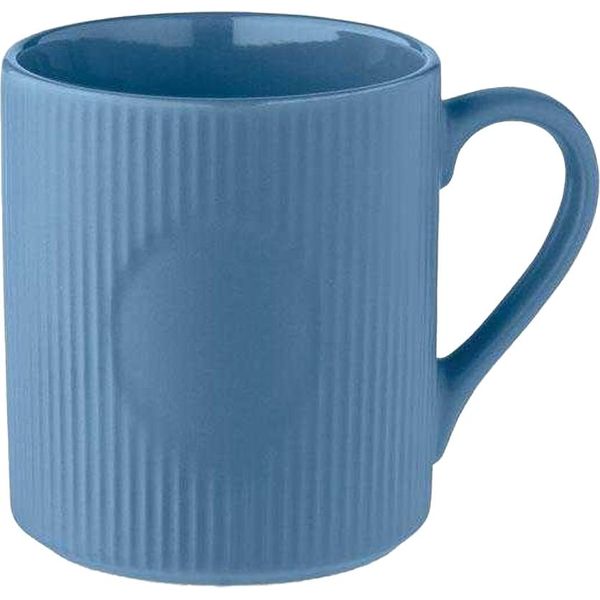 Midocean - Tazza Da Caffè, A Coste, In Ceramica, 340Ml MO351 (Taglia Unica) (Blu)-image