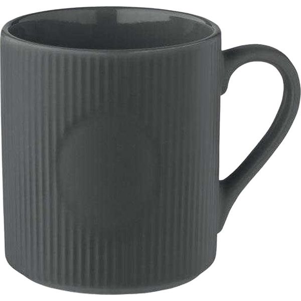 Midocean - Tazza Da Caffè, A Coste, In Ceramica, 340Ml MO351 (Taglia Unica) (Grigio Pietra)-image