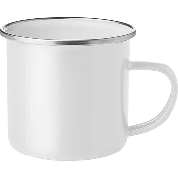 Midocean - Tazza Da Caffè "Plateado"", Smaltata, Metallo, 350Ml MO474 (Taglia Unica) (Bianco)"-image