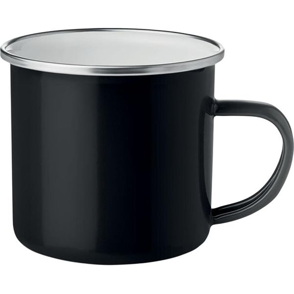 Midocean - Tazza Da Caffè "Plateado"", Smaltata, Metallo, 350Ml MO474 (Taglia Unica) (Nero)"-image