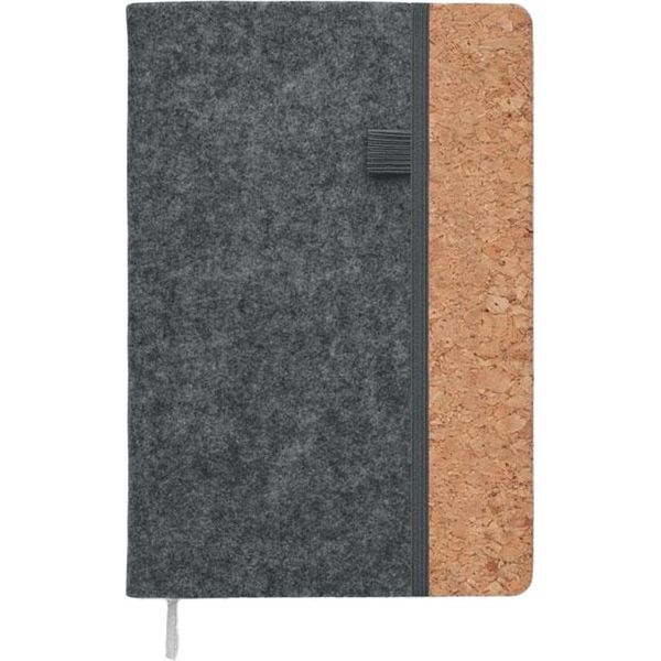 Midocean - Taccuino "Corkbook"", Rpet (Polietilene Tereftalato Riciclato), A5 MO653 (Formato Unico) (Grigio Pietra)"-image