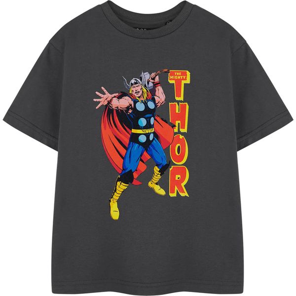 Thor - Maglietta Da Ragazzo A Maniche Corte NS8582 (128) (Carbone)-image
