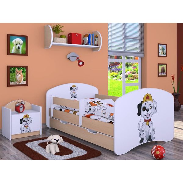 Bdw Cot Super Dogs, Culla Per Bambini, Pera Chiara (Motivo 2), 140 X 70 Cm-image