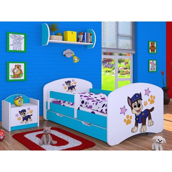 Bdw Culla Super Dogs, Culla Per Bambini, Blu (Motivo 5), 140 X 70 Cm-image