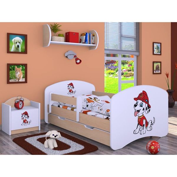 Bdw Cot Super Dogs, Culla Per Bambini, Pera Chiara (Motivo 4), 140 X 70 Cm-image