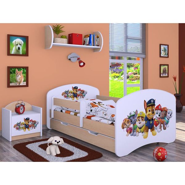 Bdw Cot Super Dogs, Culla Per Bambini, Pera Chiara (Motivo 3), 190 X 90 Cm-image