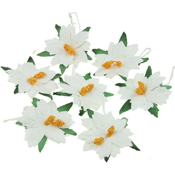 Stelle Di Natale Fiori Di Carta Di Mirtillo - Bianco 35 Mm/25 Pz.-image